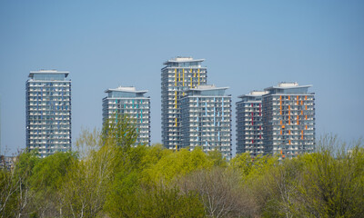 Residential complex near Vacaresti delta, Buc uresti, Romania.