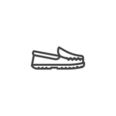 Moccasin shoe line icon