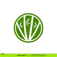 Obraz premium bamboo icon vector logo template