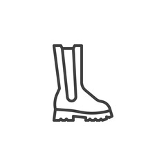 Calf boots line icon