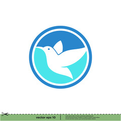Obraz premium bird icon simple logo template