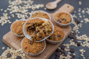 whole grain chocolate chip muffins