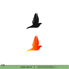 bird icon simple logo template