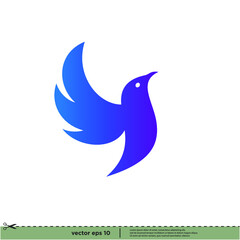 bird icon simple logo template