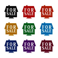 Home for sale icon isolated on white background color set