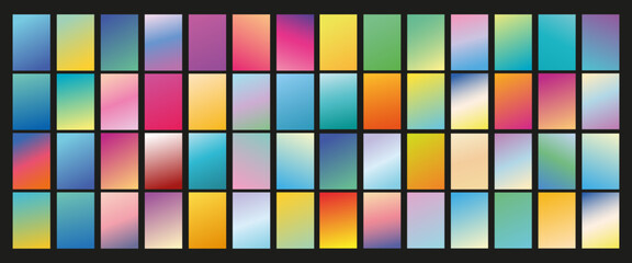 Set of abstract gradient banners. Minimal style color background. Template for wallpaper, mobile app, screen © Renat
