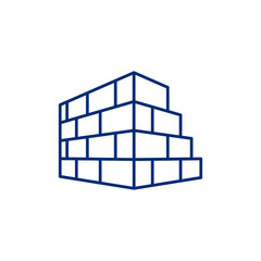 brick wall icon simple design element