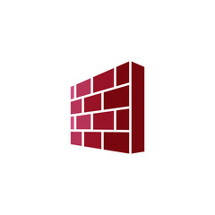brick wall icon simple design element