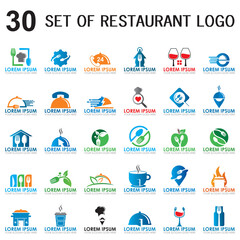 set of restaurant vector , set of food and drink logo