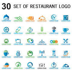 set of restaurant vector , set of food and drink logo