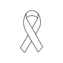 Outline ribbon icon. Awareness symbol. Vector illustration.