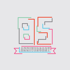 85th Years Anniversary Logo Birthday Celebration Abstract Design Vector Illustration.