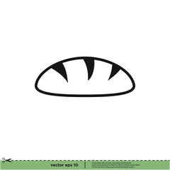 bread icon bakery symbol logo template
