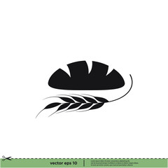bread icon bakery symbol logo template