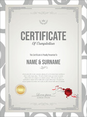 Certificate or diploma  retro vintage template
