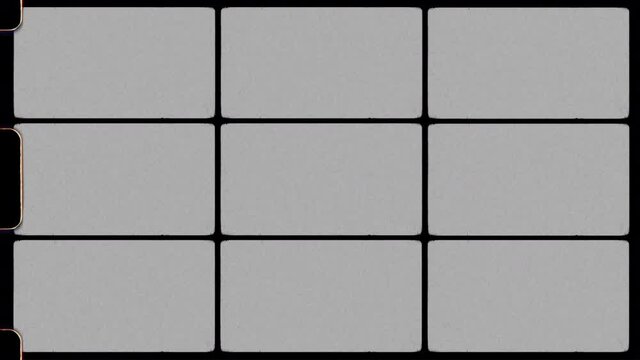 Vintage Film Sprockets with 9 Old Split Screen Mattes 4K Video Overlay
