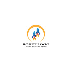 rocket fire for company business logo identity