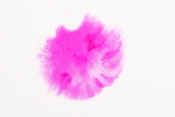 Fototapeta premium Abstract pink water color splash. Watercolor drop.