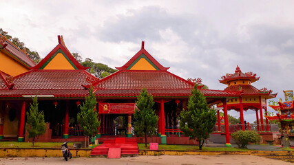 Pangkalpinang City, Bangka Belitung Islands (March - 2021): The Temple of the Sea Goddess Temple (Shen Mu Miau), in the area of Pasir Padi Beach, Pangkalpinang City, Indonesia.