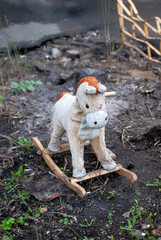 Forgotten and abandoned on the street children's toy