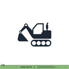Fototapeta premium backhoe icon vector illustration logo template