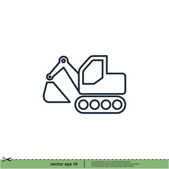 backhoe icon vector illustration logo template