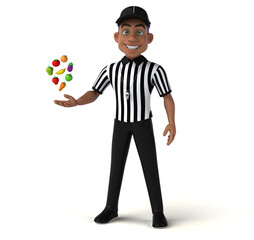 Fun 3D Illustration of an american Referee