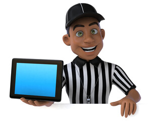 Fun 3D Illustration of an american Referee
