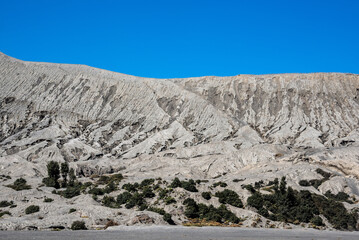 Bromo mountain crater near Batok volcano. Bromo is an active volcano and Tengger massif in Tengger...