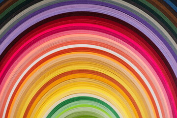 rainbow colors paper composition.Color spectrum banner. Colorful striped pattern background.