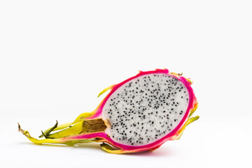 Dragon fruit, pitaya isolated on white background with clipping path