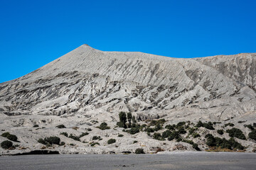 Bromo mountain crater near Batok volcano. Bromo is an active volcano and Tengger massif in Tengger...