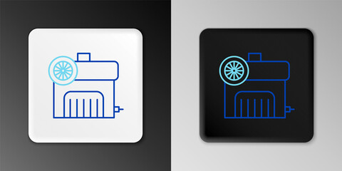 Line Air compressor icon isolated on grey background. Colorful outline concept. Vector