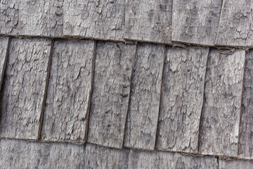 Old wooden roof tiles. texture of wooden tiles