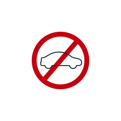 no car sign simple design element