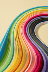 rainbow colors paper composition.Color spectrum banner. Colorful striped pattern background.