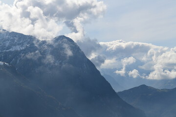 clouds over the mountains