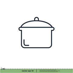 pan icon cooking symbol logo template