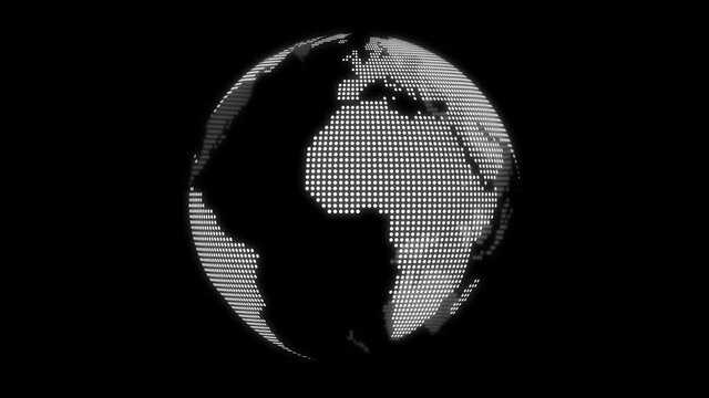 ドット柄の地球の回転アニメーション（ループ素材）