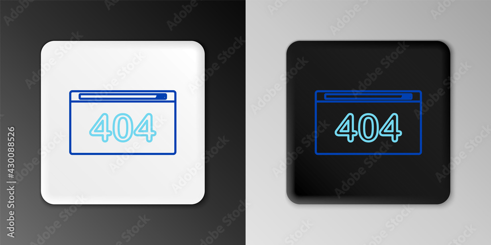Fototapete Line Page with a 404 error icon isolated on grey background. Template reports that the page is not found. Colorful outline concept. Vector