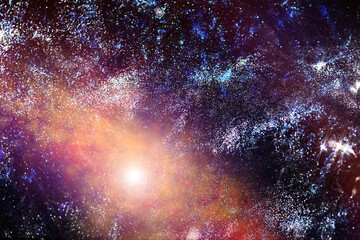 Universe in a distant galaxy with nebulae and stars