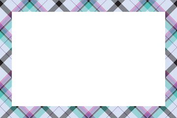 Vintage frame vector. Scottish border pattern retro style. Tartan plaid ornament.