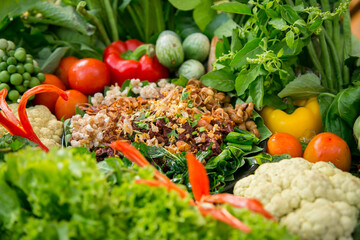 Northern style thai food spicy minced pork (Spicy minced pork)