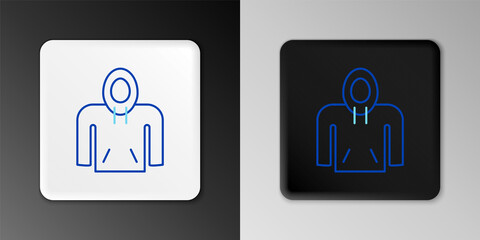 Line Hoodie icon isolated on grey background. Hooded sweatshirt. Colorful outline concept. Vector