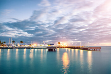 Fototapeta na wymiar Key West Port at sunset in Florida, USA