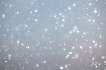 blue snowfall bokeh background, abstract snowflake background on blurred abstract blue