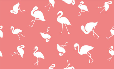 Pink flamingo, Summer background, hand drawn style, vector illustrations.	
