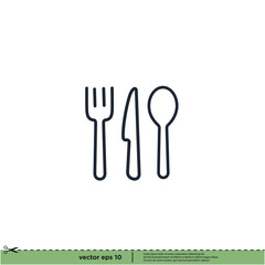 utensil icon restaurant symbol logo template