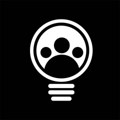 Human light bulb logo, Light bulb logo design vector illustration, Stock illustration, Human light bulb logo design template vector image