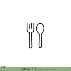 utensil icon restaurant symbol logo template